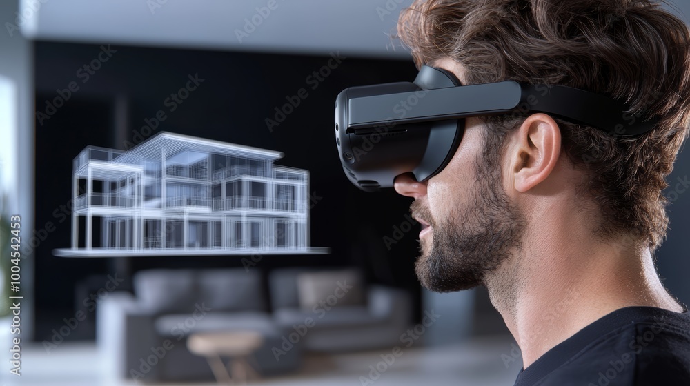 Using a VR headset, a homeowner navigates a 3D model of their future ...