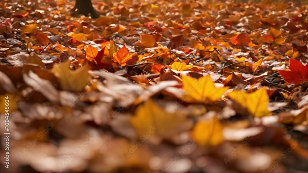 Autumn Leaves Covering the Ground in Golden Brown Shades Autumn Leaves Covering the Ground in Golden Brown Shades