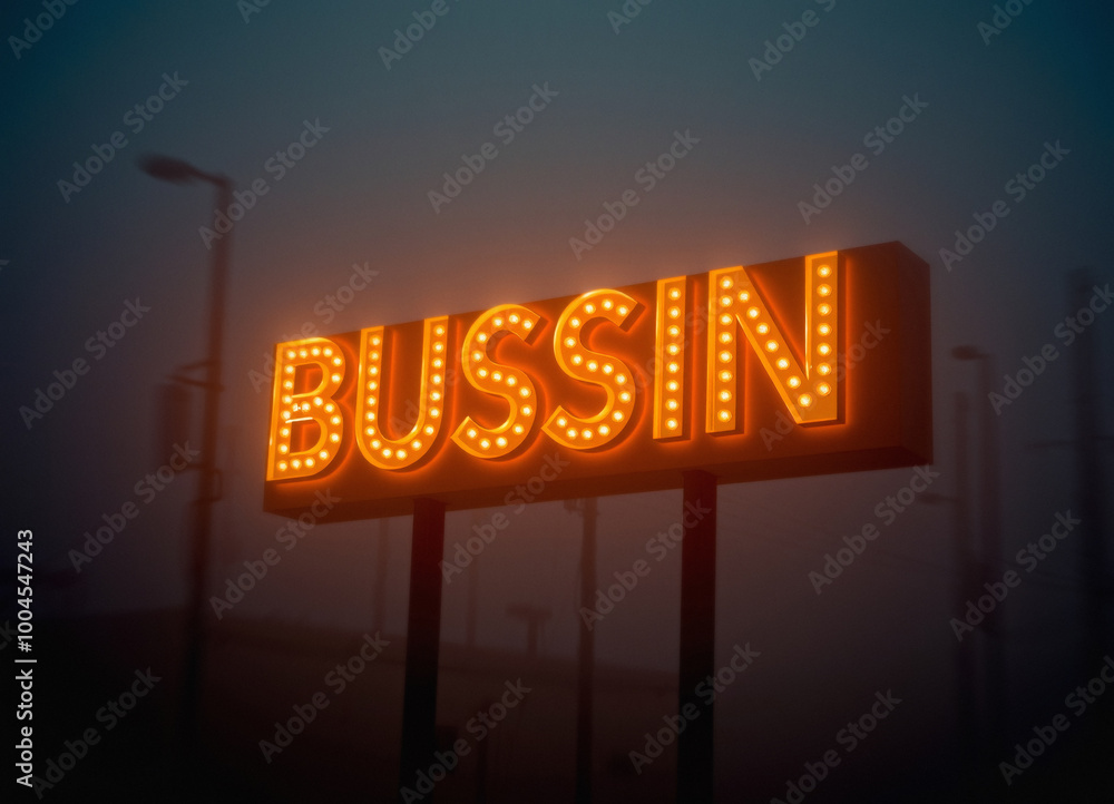 Photo & Art Print bussin word written in a creative wide las vegas