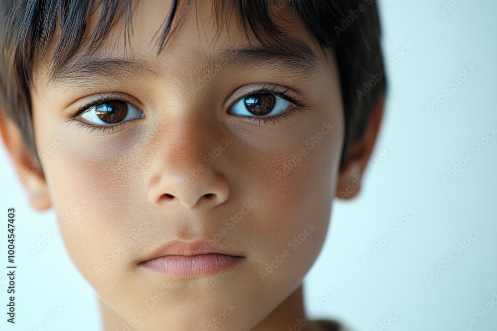 Serious Young Hispanic Boy Close-up Portrait Serious Young Hispanic Boy Close-up Portrait