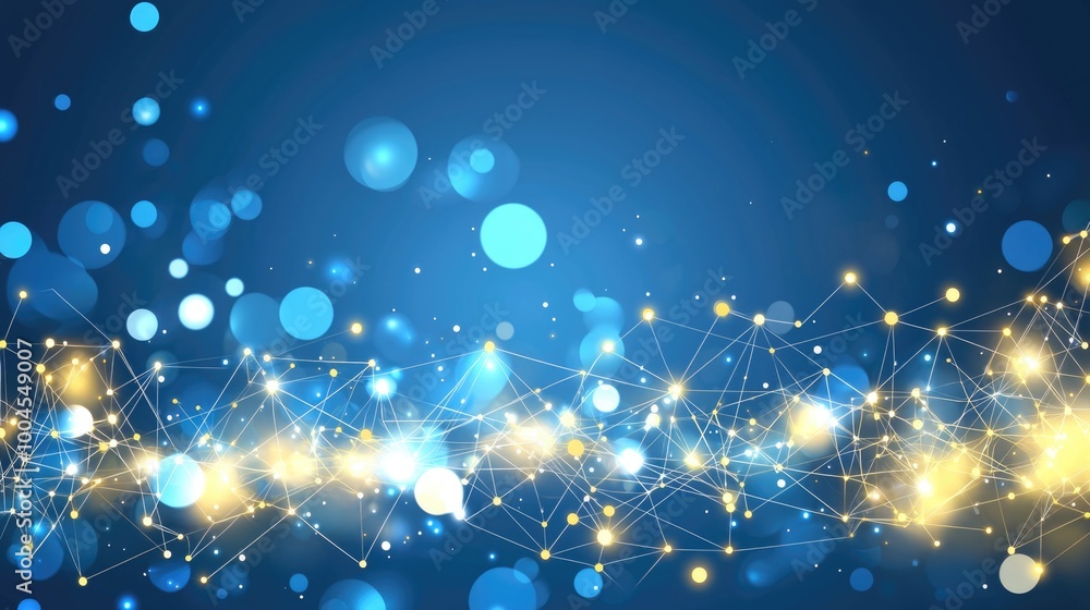 Fototapeta premium Abstract digital network with glowing dots and connections