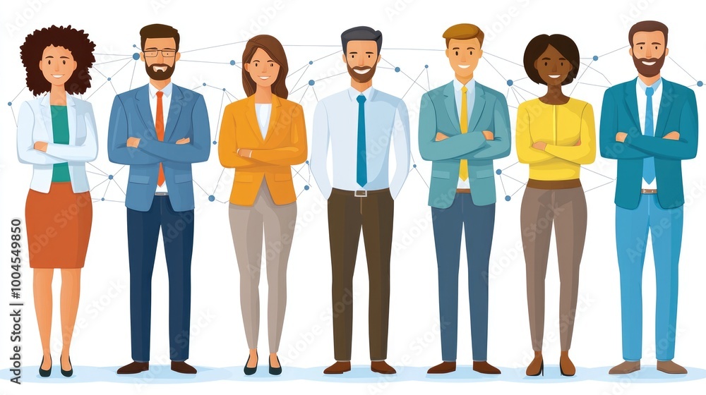Professional team standing together with confidence Professional team standing together with confidence