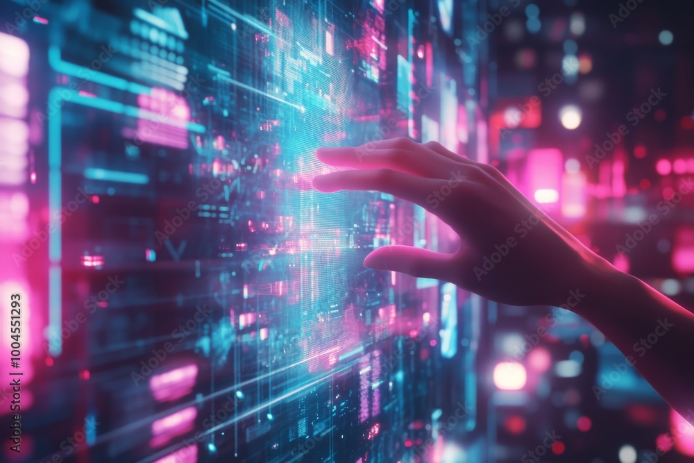 Hand Interacting with Digital Interface Hand Interacting with Digital Interface
