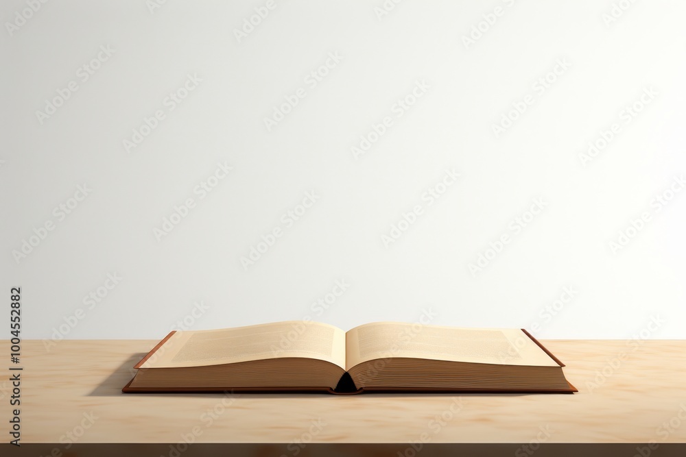 A closed book resting on a table with a simple, elegant cover design and soft lighting A closed book resting on a table with a simple, elegant cover design and soft lighting