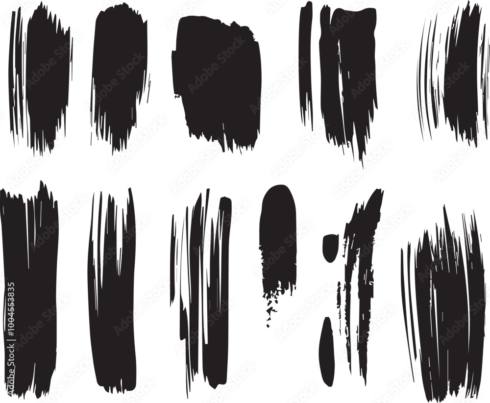Set of vector paint brush strokes, ink splatter, and artistic design elements. Set of paint texture vector. Set of vector paint brush strokes, ink splatter, and artistic design elements. Set of paint texture vector.
