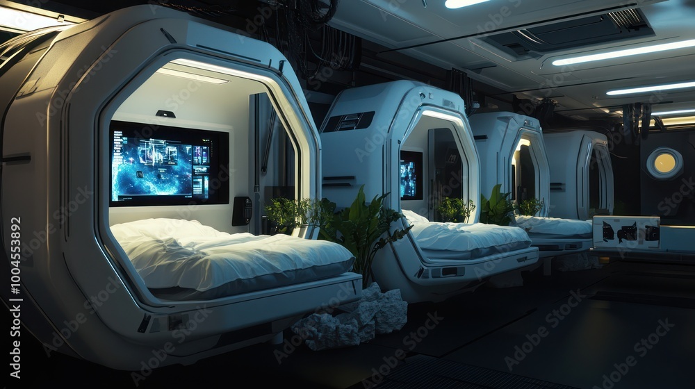 Futuristic Spacecraft Cabin Interior Futuristic Spacecraft Cabin Interior