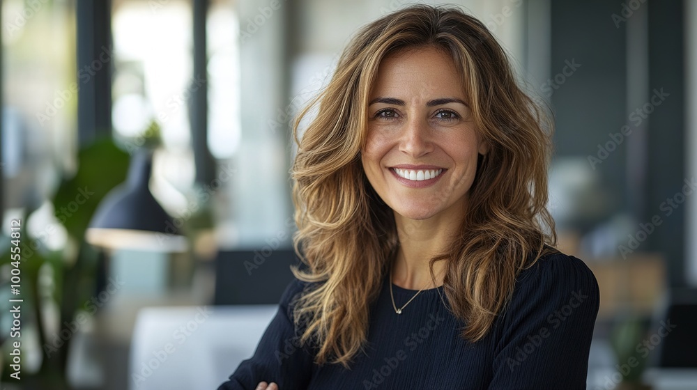 Fototapeta premium Confident Businesswoman in Modern Office Environment