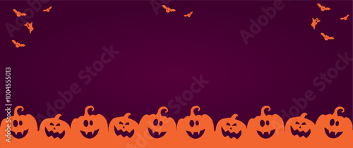 Halloween themed banners and patterns. Halloween theme vector illustration	