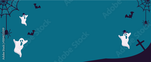 Halloween themed banners and patterns. Halloween theme vector illustration	