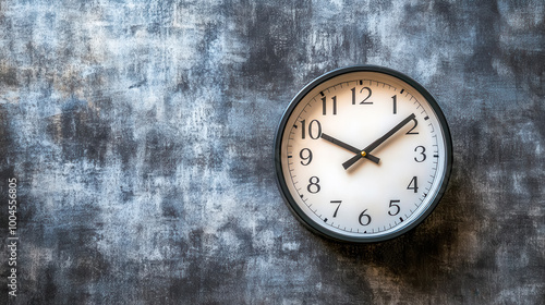 Wallpaper Mural Modern clock telling time hanging on textured wall Torontodigital.ca