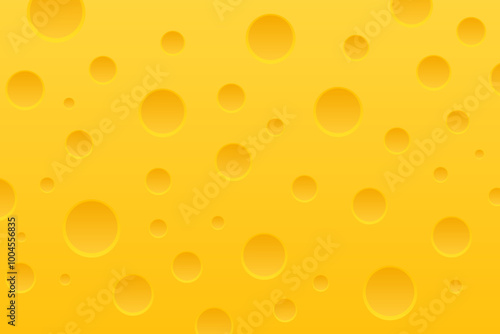 Cheese texture pattern yellow. Template for your design. A piece of delicious cheese. Cheese yellow background realistic. Vector illustration