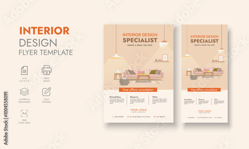 Interior Design Flyer, Architecture and Interior Design Flyer, Interior Design Flyer DL Flyer