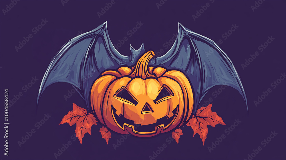 Naklejka premium happy halloween Logo Design illustration