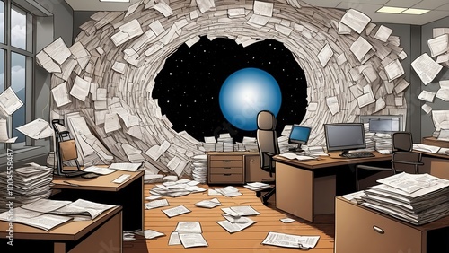 damn hole of documents in the office
