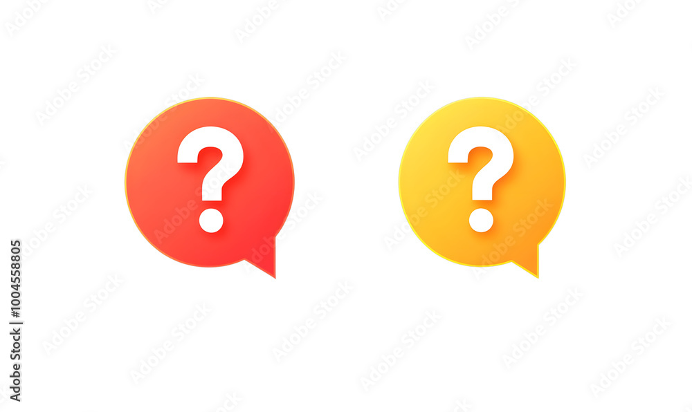 Exclamation mark and question mark set icons. Message bubble icons. Flat style. Vector icons. Exclamation mark and question mark set icons. Message bubble icons. Flat style. Vector icons.