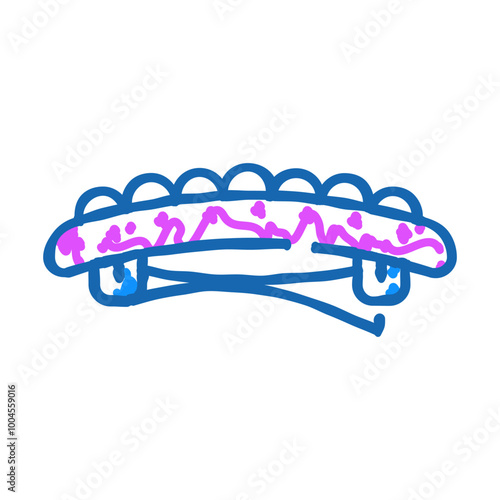 elegant hair pin with clap doodle icon sketch vector. elegant hair pin with clap sign. isolated symbol illustration