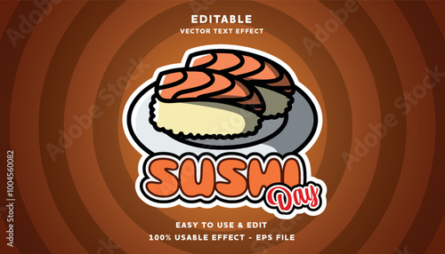 sushi day editable logotype with modern and simple style