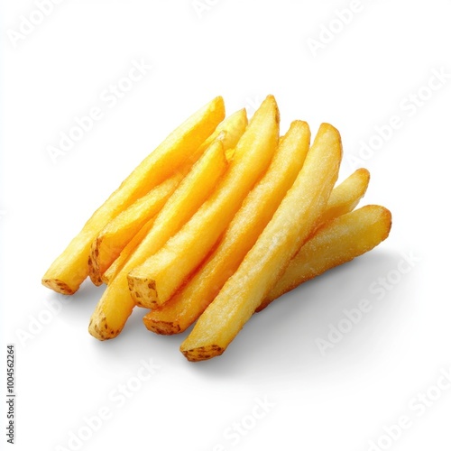 Fresh French Fries on White Background