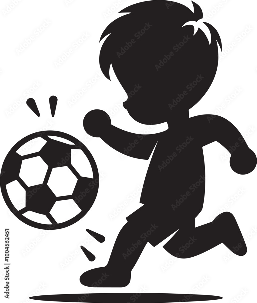 Football player kicking football silhouette vector illustration isolated on a white background Football player kicking football silhouette vector illustration isolated on a white background