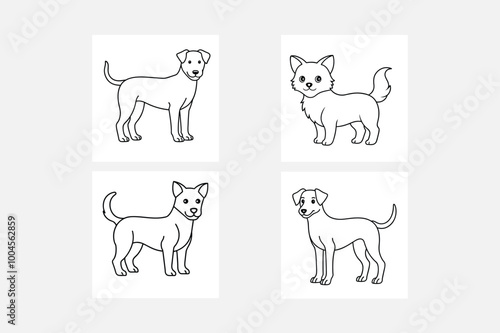 Discover the timeless charm of dogs with these exquisite silhouette vectors. Perfect for any pet lover's projects.