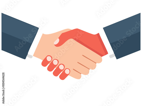 Handshake of business partners symbol. Agreement deal,  Isolated vector illustration