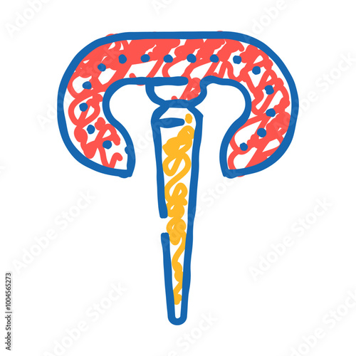 japan style hair pin doodle icon sketch vector. japan style hair pin sign. isolated symbol illustration