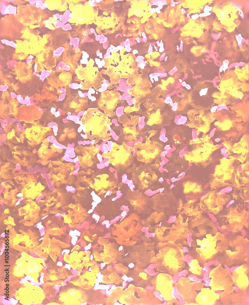 Digital seamless pattern of abstract flowers in shades of brown, yellow and pink, created from a watercolor painting Digital seamless pattern of abstract flowers in shades of brown, yellow and pink, created from a watercolor painting