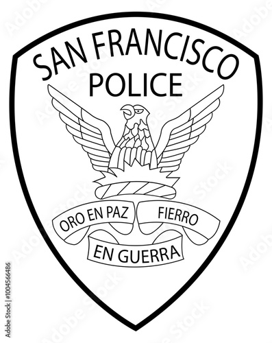 SAN FRANCISCO POLICE EN GUERRA PATCH VECTOR FILE  Blank, outline vector, SVG Badge,  CNC Router File, Laser Engraving, Cricut, Ezcad, Digital Cutting File for laser cutting, laser engraving templa