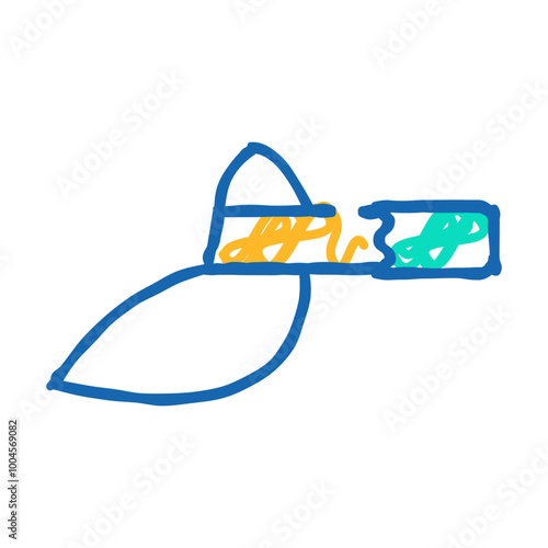 visor hat doodle icon sketch vector. visor hat sign. isolated symbol illustration