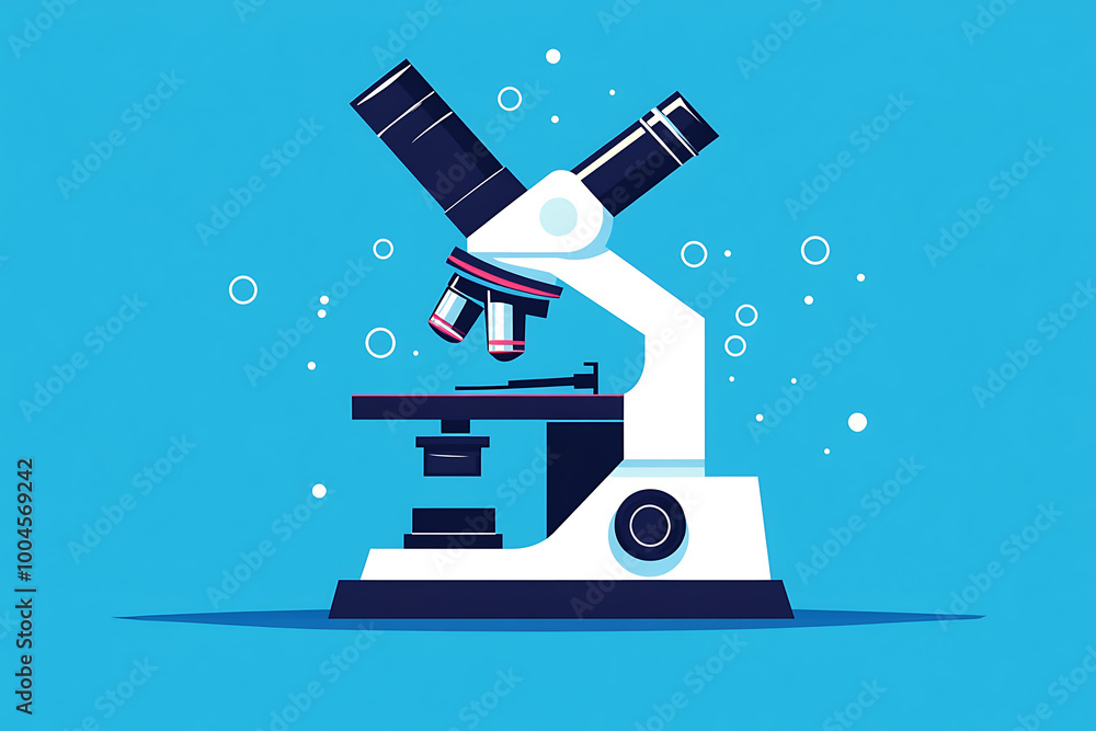 An icon of a medical microscope, symbolizing precision, scientific research, and advancements in healthcare technology, designed in flat art style. An icon of a medical microscope, symbolizing precision, scientific research, and advancements in healthcare technology, designed in flat art style.