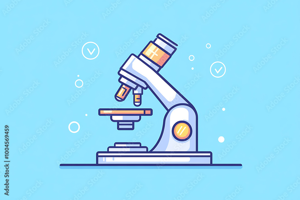 An icon of a medical microscope, symbolizing precision, scientific research, and advancements in healthcare technology, designed in flat art style. An icon of a medical microscope, symbolizing precision, scientific research, and advancements in healthcare technology, designed in flat art style.