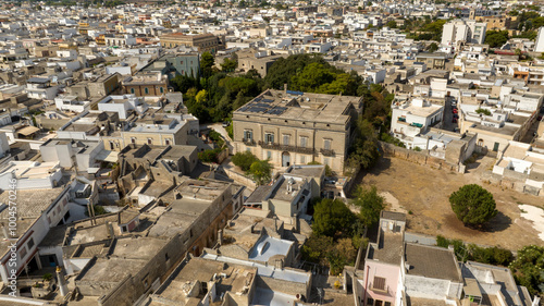 Aerial view of houses and apartments in the historic center of Manduria. It is a city in the province of Taranto, Puglia, Italy. photo