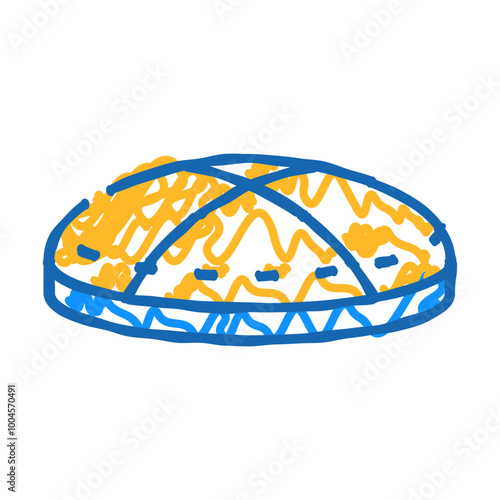 yermolka hat doodle icon sketch vector. yermolka hat sign. isolated symbol illustration