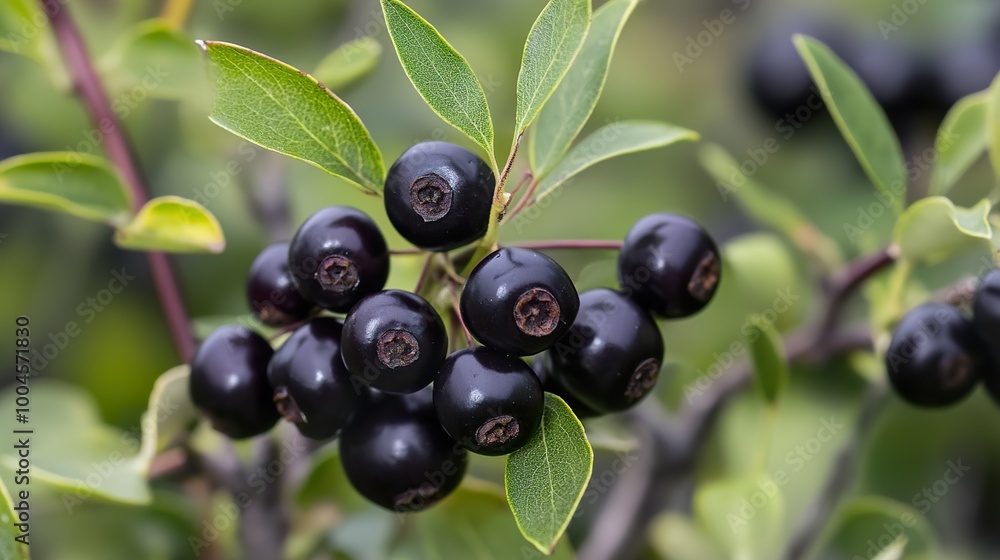 Close Up of Ripe Black Berries on a Branch Close Up of Ripe Black Berries on a Branch