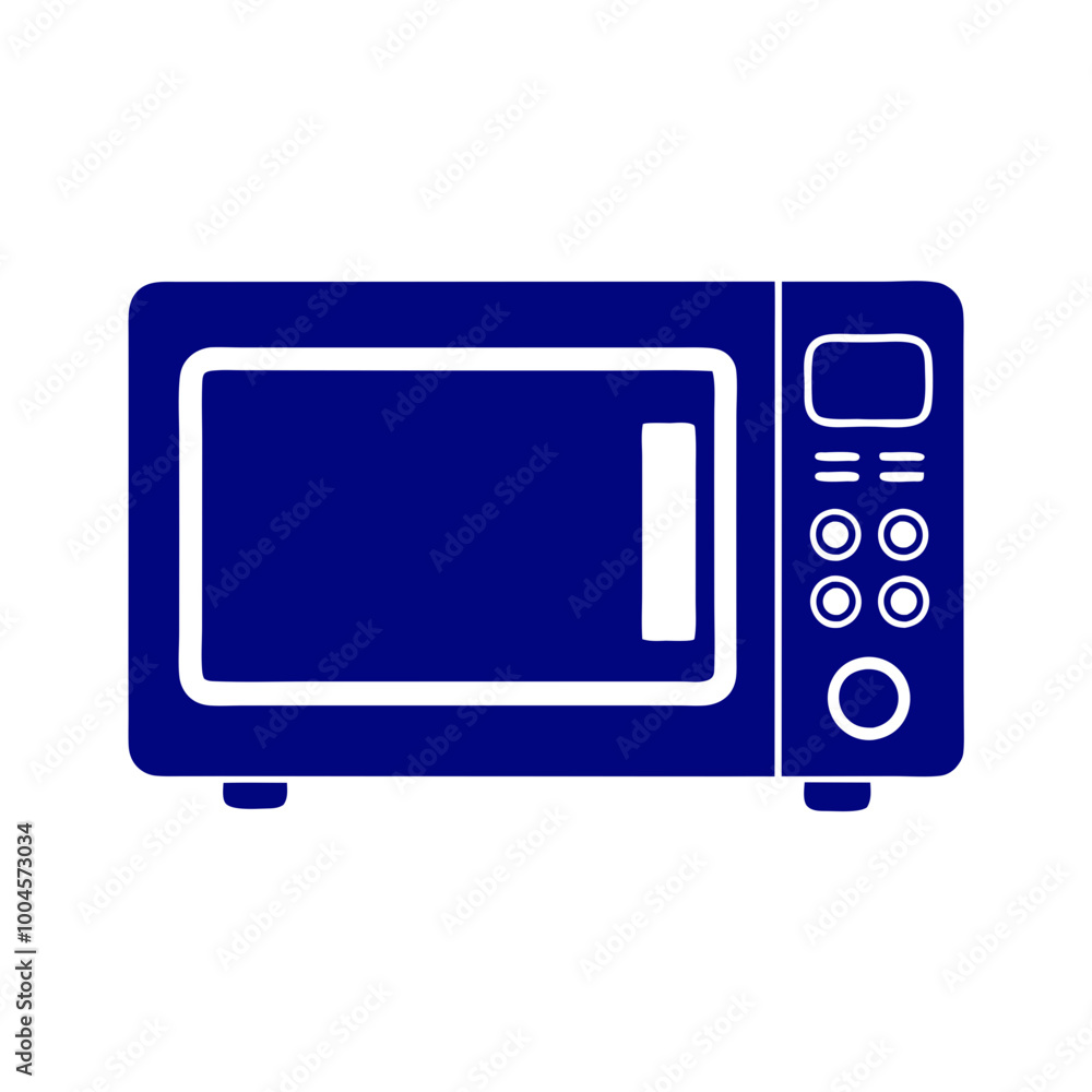 Fototapeta premium Microwave oven in blue style.