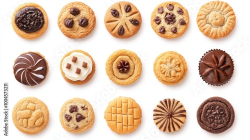 Assorted cookie set isolated on a white background