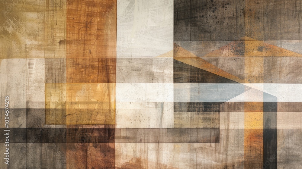 Geometric Abstract in Earth Tones with Textured Layers Geometric Abstract in Earth Tones with Textured Layers