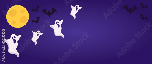 Halloween themed banners and patterns. Halloween theme vector illustration	