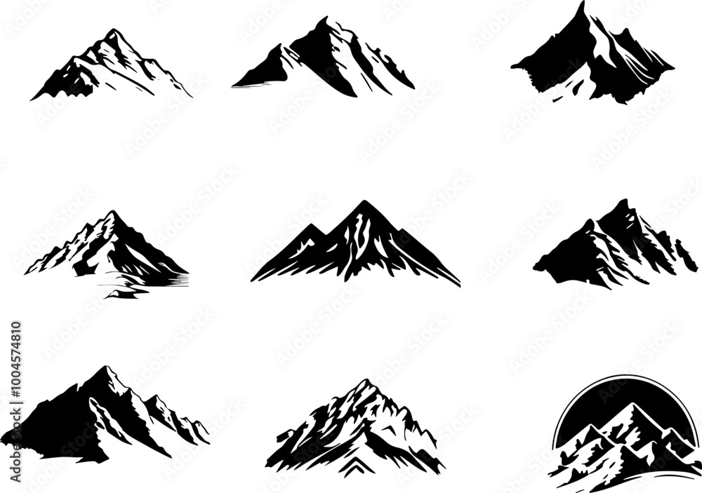 Fototapeta premium Mountain Silhouette Illustrations