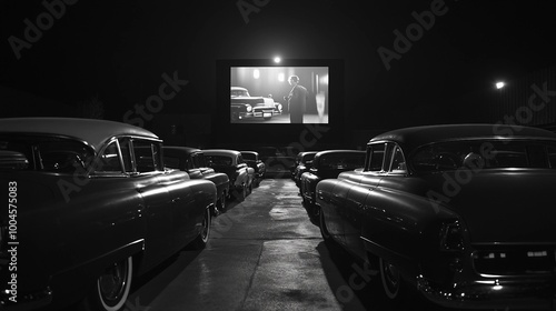 A 1950s-themed drive-in movie theater with vintage vibes.
