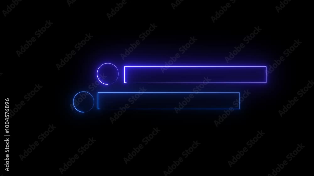 Animated ofneon line hud on black background. fire effect animation Animated ofneon line hud on black background. fire effect animation
