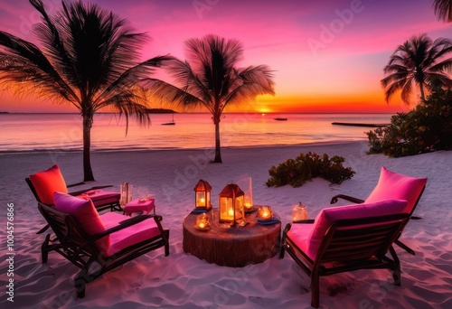 secluded romantic beach getaway essentials couples featuring relaxing crystal clear soft cozy sunset views, tents, lounge, pillows, fire, pit, sand, ocean