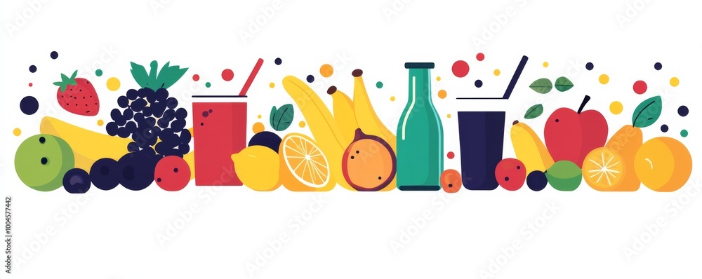 Fototapeta premium healthy food and drink on a white background