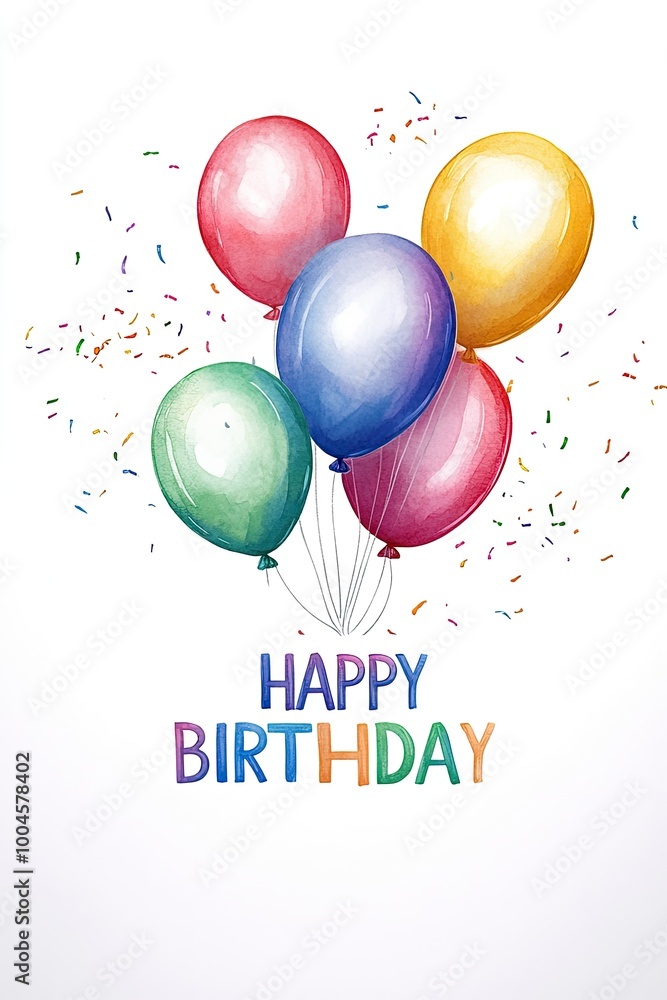 Colorful balloons with Happy Birthday text Colorful balloons with Happy Birthday text