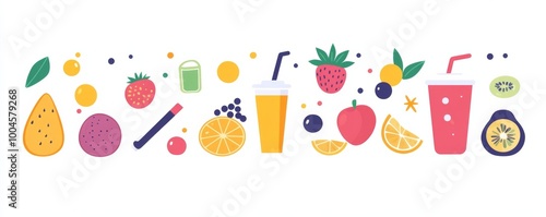 Wallpaper Mural healthy food and drink on a white background Torontodigital.ca