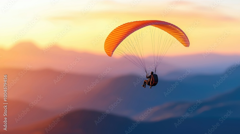 Paragliding Adventure at Sunset in the Mountains Paragliding Adventure at Sunset in the Mountains