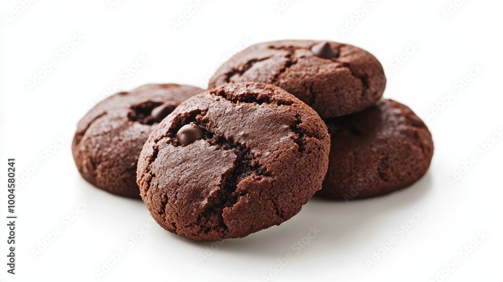 Chocolate cookie isolated on a white background Chocolate cookie isolated on a white background