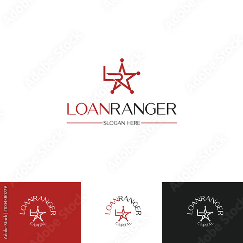 Monogram LR logo with  star style design