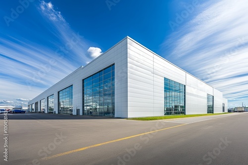 Modern White Building with Glass Facade