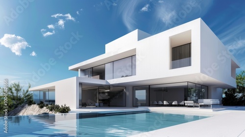 Modern White Villa with Pool